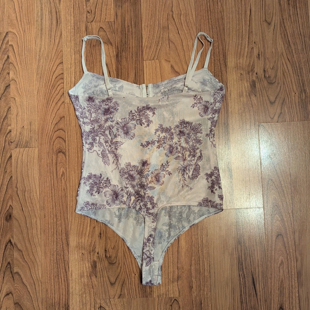 NWOT Intimately Free People Night Rhythm Bodysuit in Ivory Combo, Size M - Picture 7 of 9